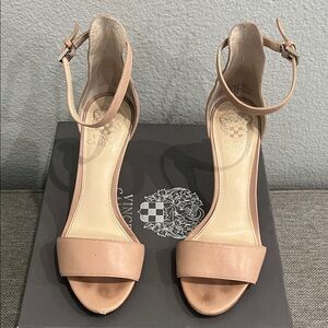 Vince Camuto Court Blush Leather Ankle-Strap Heels size 7M